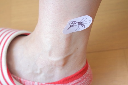 足の血を吸う蚊のイラスト