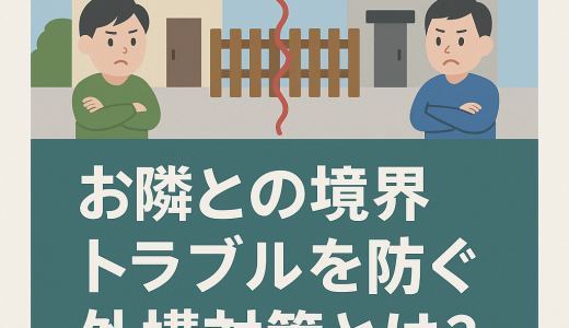 お隣との境界トラブルを防ぐ外構対策とは？｜フェンスや配置で後悔しないために
