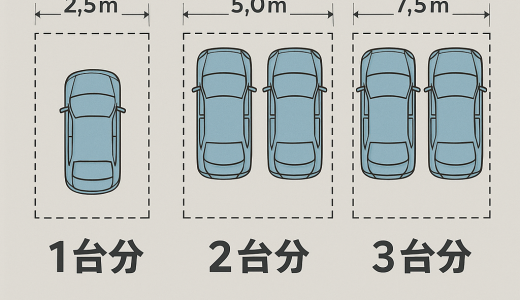 駐車場の広さはどれくらい必要？｜1台〜3台分の寸法目安とレイアウトのコツ