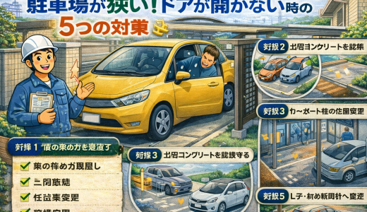 駐車場が狭い！ドアが開かない時の5つの対策【外構で解決できる】